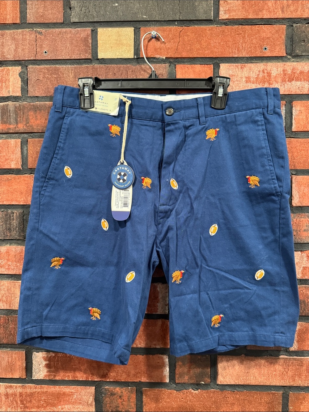 Castaway nantucket Cisco Short Nantucket Navy with Turkey & Football